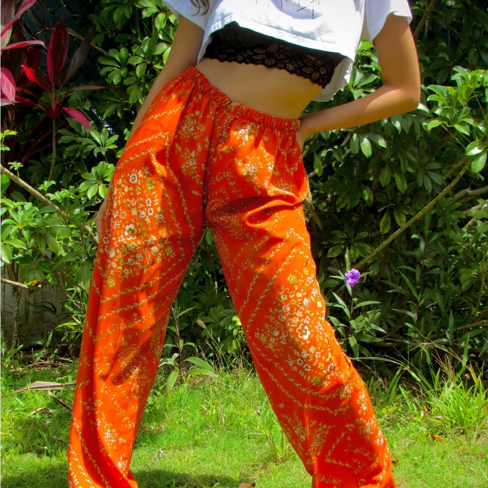 Retro Vintage Orange Pants (unisex) Size Small